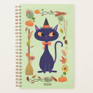 Cute Halloween Witch Cat Planner