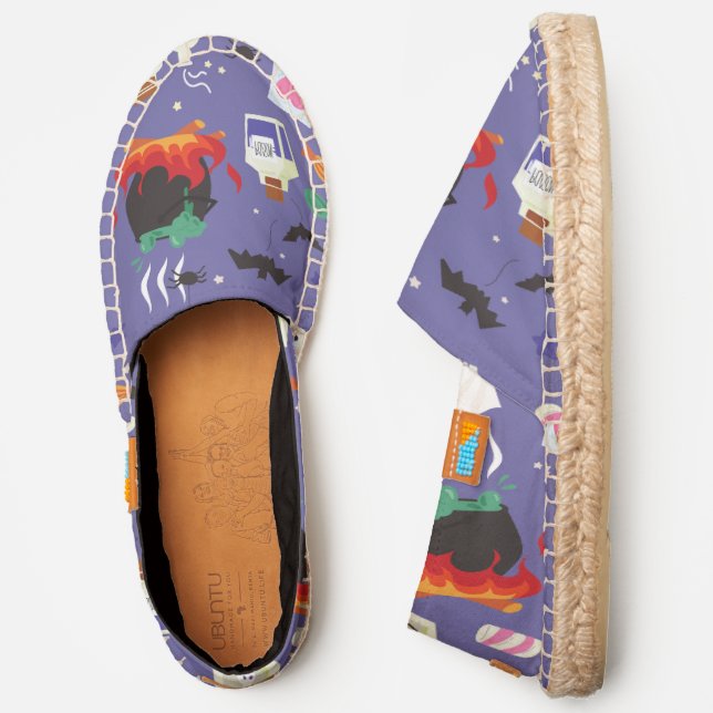 cute halloween witch cauldron tombstone graveyard espadrilles (Side)