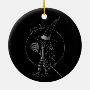 Cute Halloween Witch Ceramic Ornament