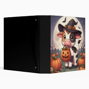 Cute Halloween witch cow 3 Ring Binder