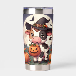 Cute Halloween witch cow Insulated Tumbler