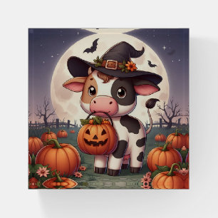 Cute Halloween witch cow Paperweight