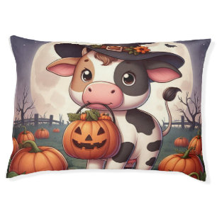 Cute Halloween witch cow Pet Bed