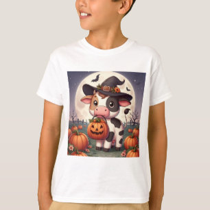 Cute Halloween witch cow T-Shirt