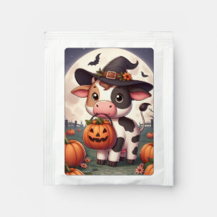 Cute Halloween witch cow Tea Bag Drink Mix