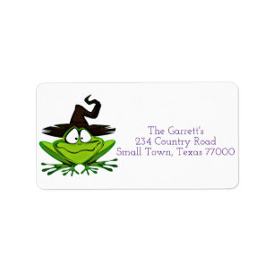Cute Halloween Witch Frog Personalized Address Label