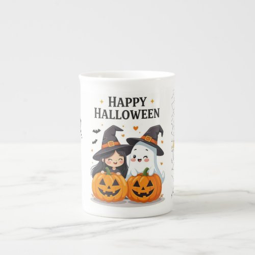Cute Halloween Witch & Ghost Mug Desig