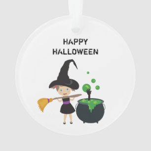 Cute Halloween Witch Happy Halloween Ornament