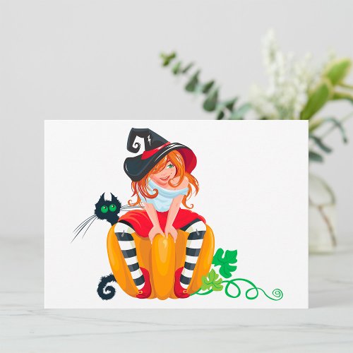 Cute Halloween Witch Invitations