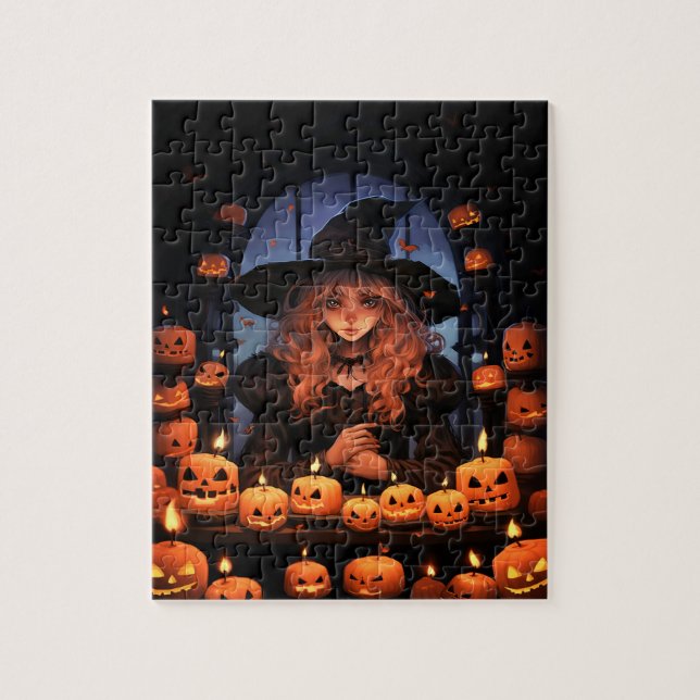 Cute Halloween Witch Jigsaw Puzzle (Vertical)