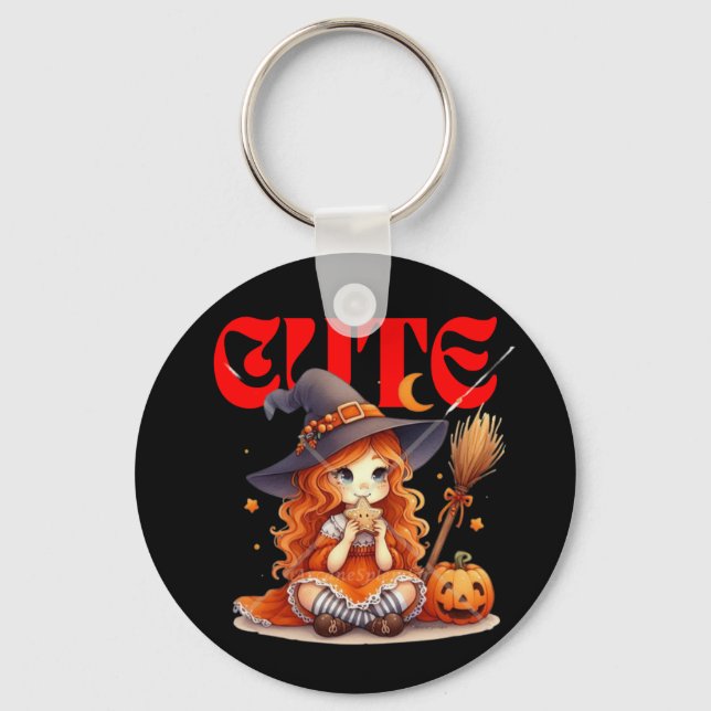 Cute Halloween Witch Keychain (Front)