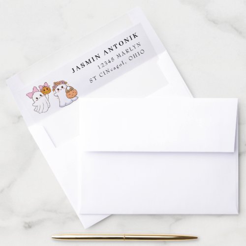 Cute Halloween Witch Lined Envelope Liner