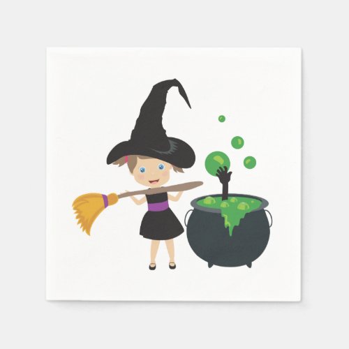 Cute Halloween Witch Napkins