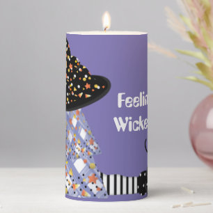 Cute Halloween Witch Pillar Candle