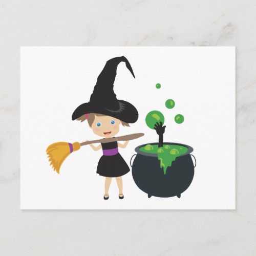 Cute Halloween Witch Postcard