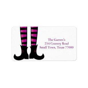 Cute Halloween Witch Shoes Personalized Address Label