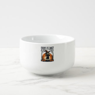 Cute Halloween Witch Spooky Yet Sweet Vintage Tee_ Soup Mug