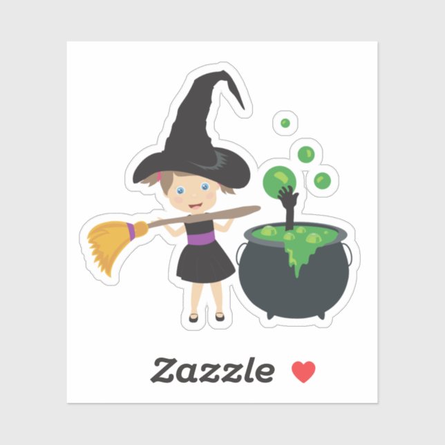 Cute Halloween Witch Sticker (Sheet)