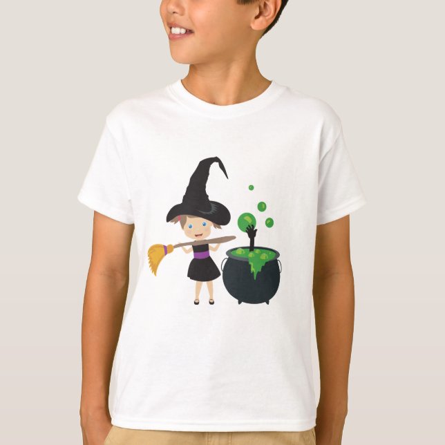 Cute Halloween Witch T-Shirt (Front)
