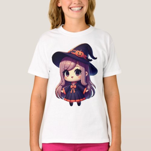  Cute Halloween Witch T_Shirt