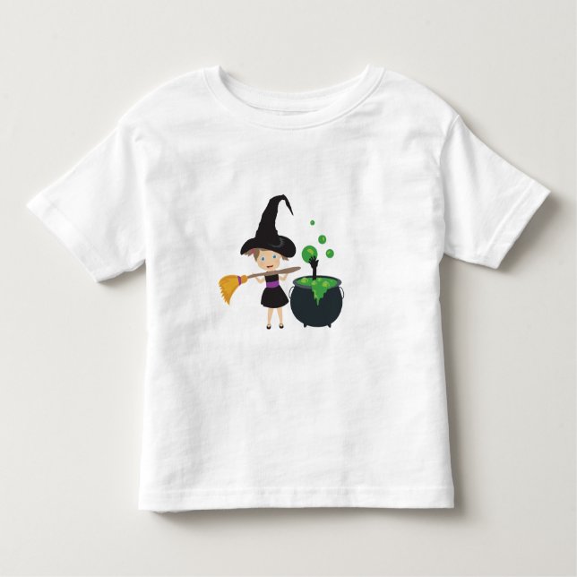 Cute Halloween Witch Toddler T-shirt (Front)