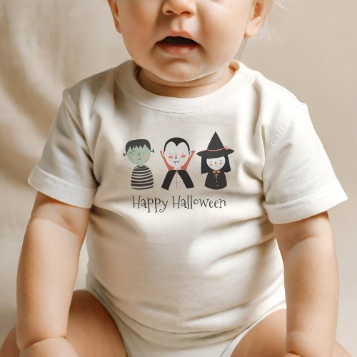 cute Halloween Witch Vampire  Baby T_Shirt