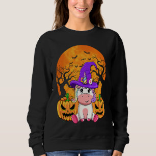 Cute Halloween Witchy Unicorn Halloween Custome Sweatshirt