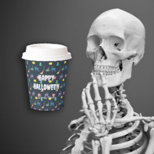 Cute Halloween with little pumpkins and ghosts Paper Cups