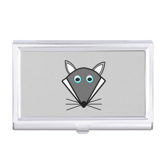Cute Halloween Wolf Business Card Holder (Front)
