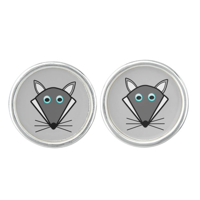 Cute Halloween Wolf Cufflinks (Front)