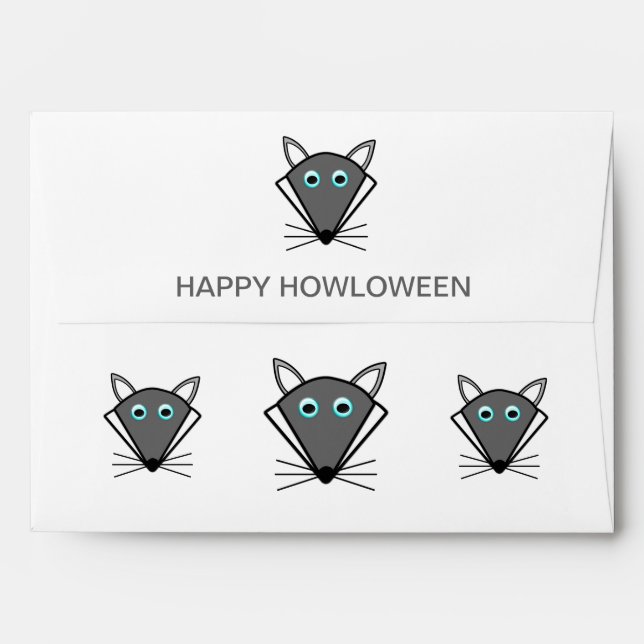 Cute Halloween Wolf Custom Envelop Envelope (Back (Top Flap))