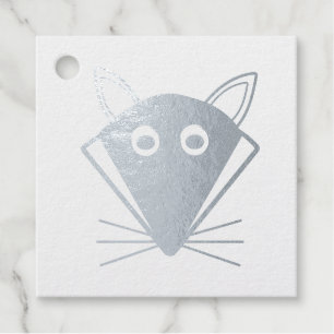 Cute Halloween Wolf Custom Foil Favor Tags
