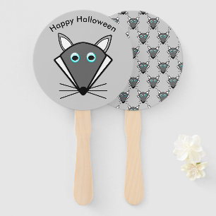 Cute Halloween Wolf Custom Hand Fan