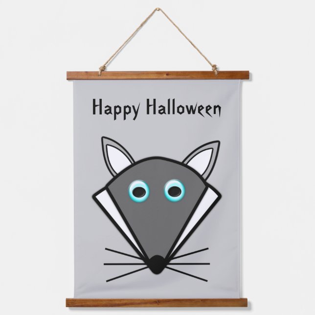 Cute Halloween Wolf Custom Hanging Tapestry (Front)