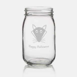 Cute Halloween Wolf Custom Mason Jar