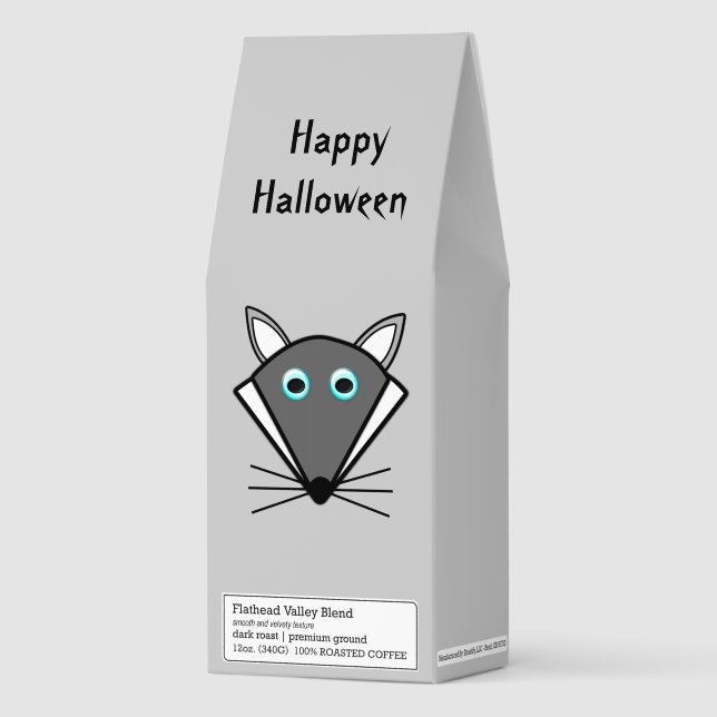 Cute Halloween Wolf Custom Roasted Coffee (Front)