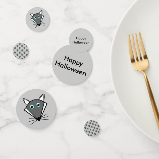 Cute Halloween Wolf Custom Table Confetti (Group)