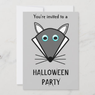 Cute Halloween Wolf Customizable Invitation