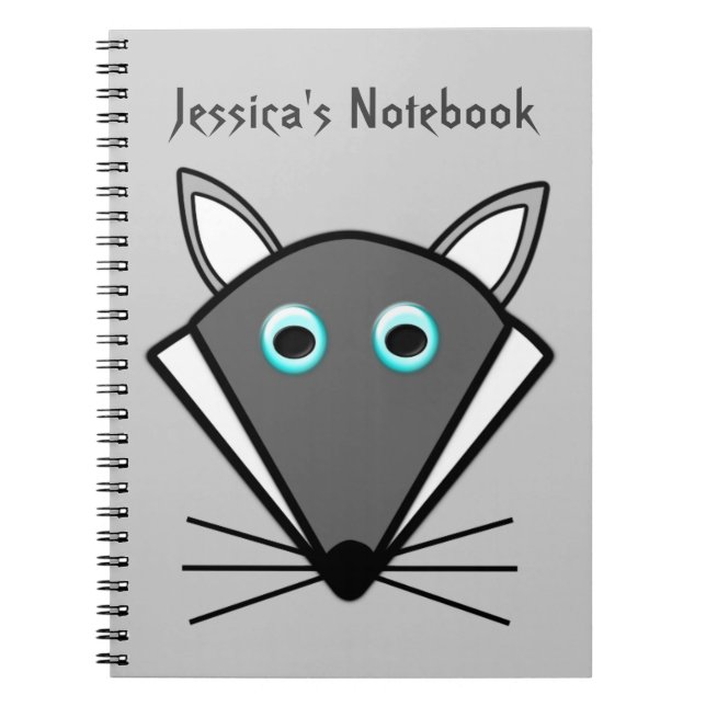 Cute Halloween Wolf Customizable Notebook (Front)