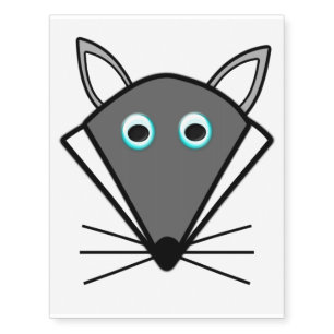 Cute Halloween Wolf Giant Temporary Tattoo