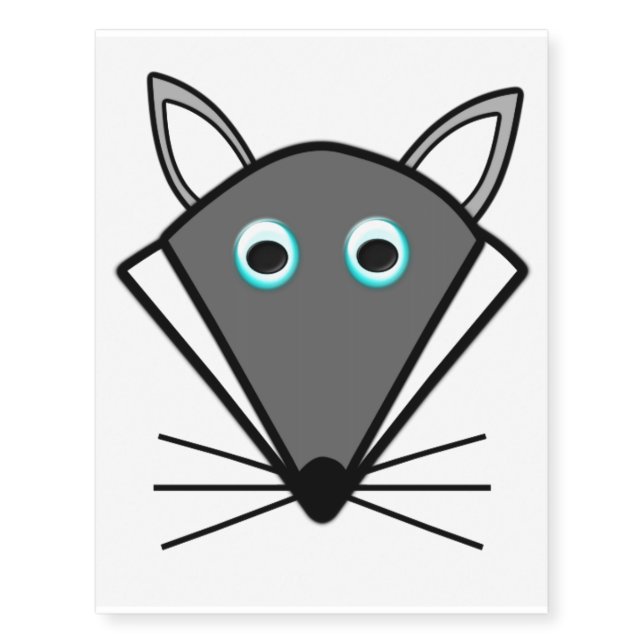 Cute Halloween Wolf Giant Temporary Tattoo (Front)