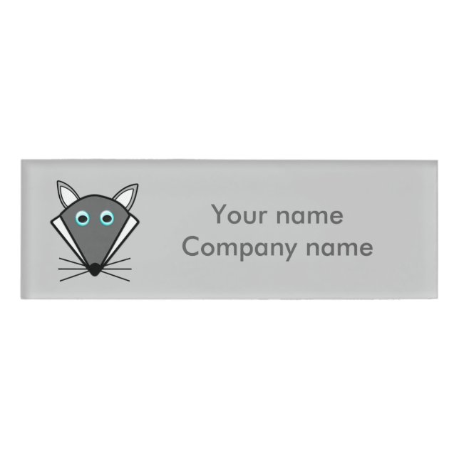 Cute Halloween Wolf Personalized Name Tag (Front)