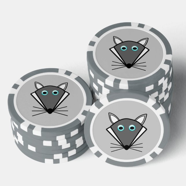 Cute Halloween Wolf Poker Chips (Stack)