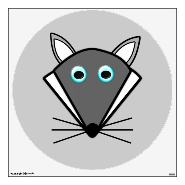 Cute Halloween Wolf Wall Decal (Front)