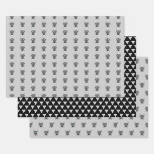 Cute Halloween Wolf Wrapping Paper Sheets