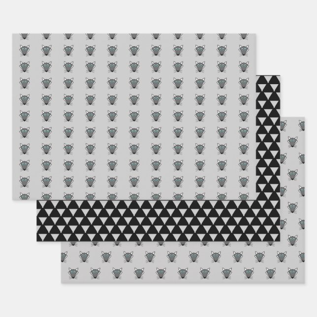 Cute Halloween Wolf Wrapping Paper Sheets (Set)