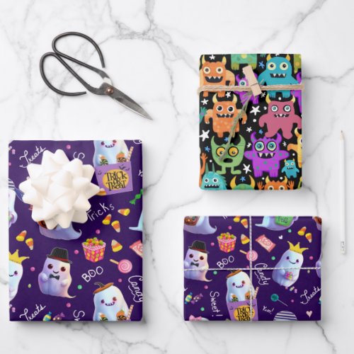 Cute Halloween Wrapping Paper _ 3 19x29 Sheets