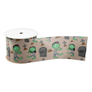 Cute Halloween Zombie Pattern Ribbon   Spooky Cart