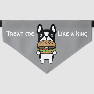 Cute Hamburger King French Bulldog Pet Bandana Pet Bandana Collar