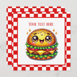 Cute Hamburger lovers party Invitation